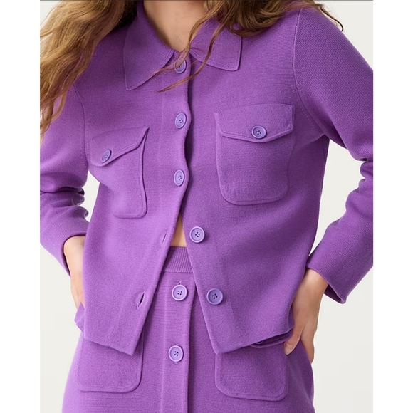 45. J.Crew Merino wool patch-pocket sweater-jacket - Picture 2 of 9